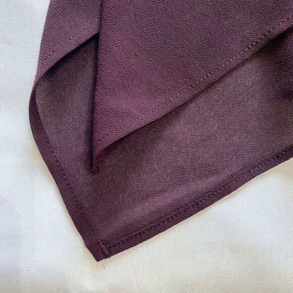 ALLSAINTS LIBBY PLUM 100% MERINO WOOL CONTRAST CHIFFON HEM SWEATER TOP - XS - Picture 10 of 11